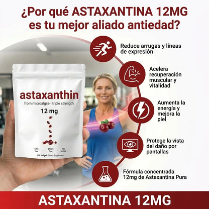 Astaxantina 12mg — El "Botox Japonés" en Cápsulas