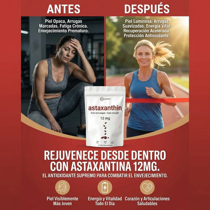 Astaxantina 12mg — El "Botox Japonés" en Cápsulas